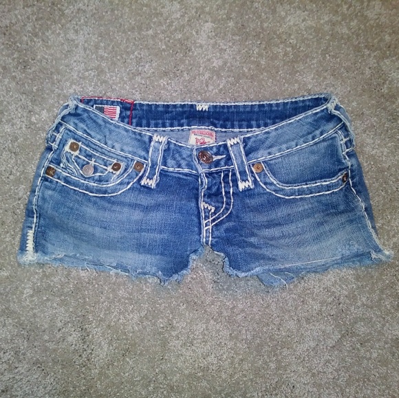 EUC True Religion Joey Cut Off Super T Shorts 25 - Picture 2 of 6